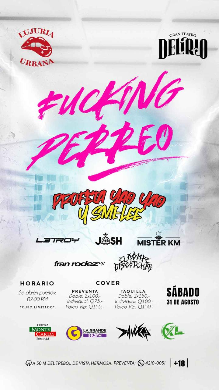 Flyer Fucking Perreo · Gran Teatro Delirio